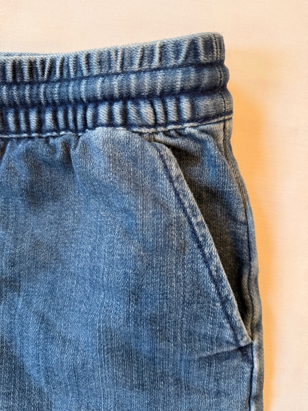 aerie Denim Frayed Drawstring Shorts • Blue • Size Medium EUC - Picture 3 of 11